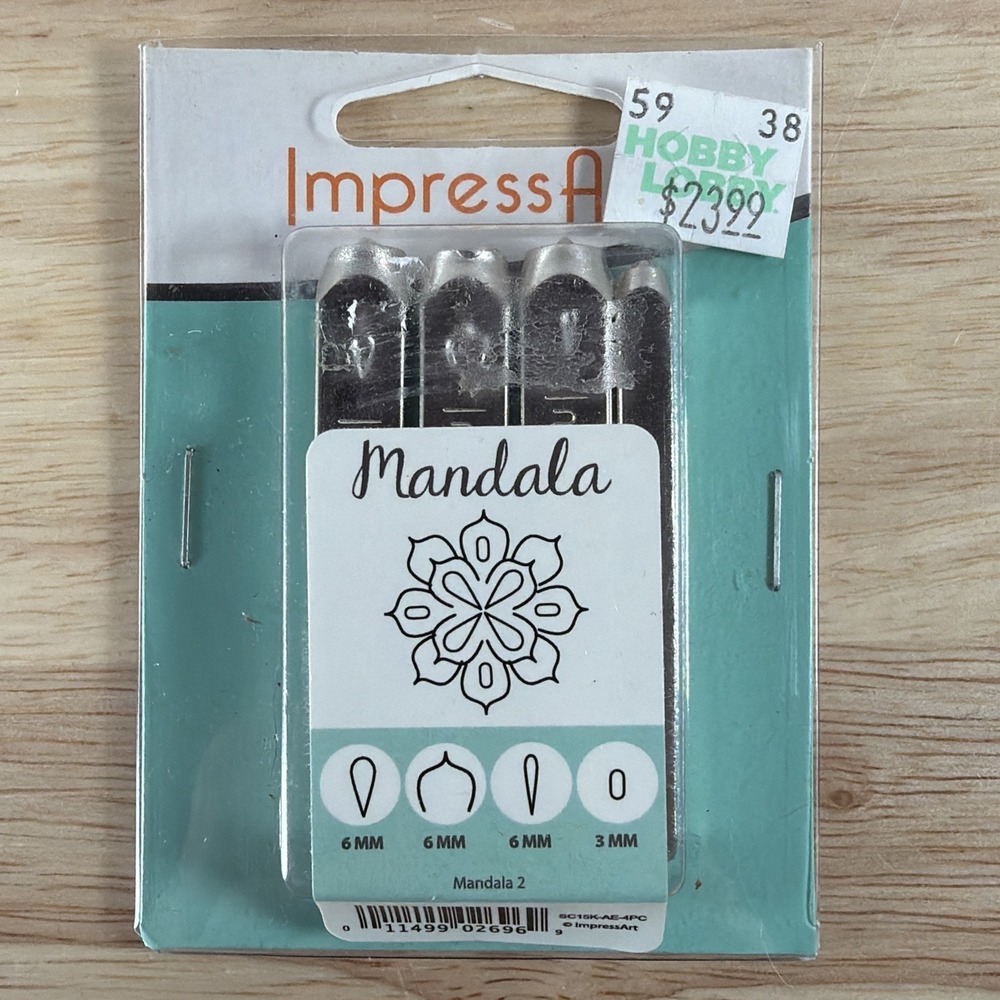 ImpressArt Mandala Henna Tattoo Metal Stamp Pack Series 2 Steel Jewelry Punch